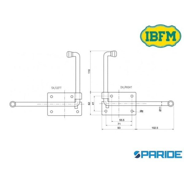 FERMAPERSIANE PIEMONTESE 639 DX IBFM PER ANTA ESTERNA