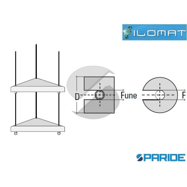 FERMO CILINDRICO AD INCASTRO INOX D 15 MM PER FUNE 3-4 MM
