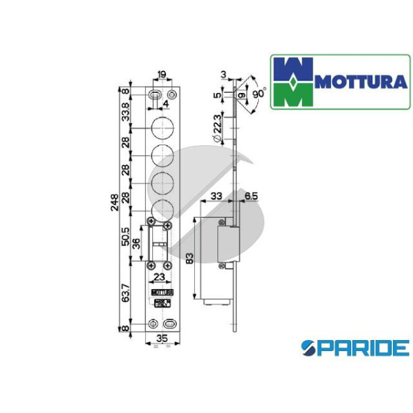 FERROGLIERA DX I28 MM 9821119D28 MOTTURA