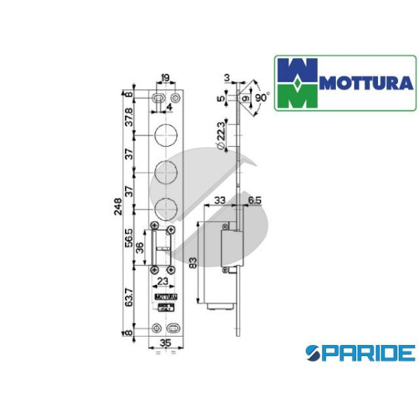 FERROGLIERA ELETTRICA SX 94077S037N MOTTURA