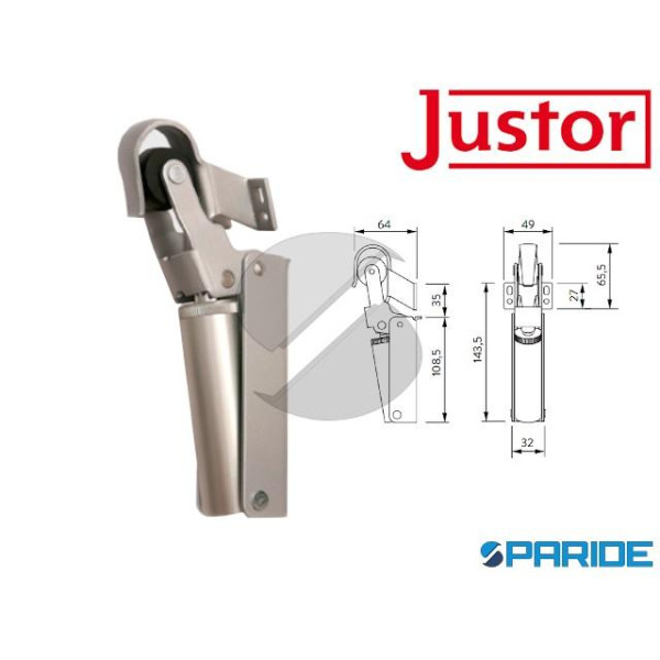 FRENO PER PORTE FR 1 G JUSTOR REGOLABILE ARGENTO