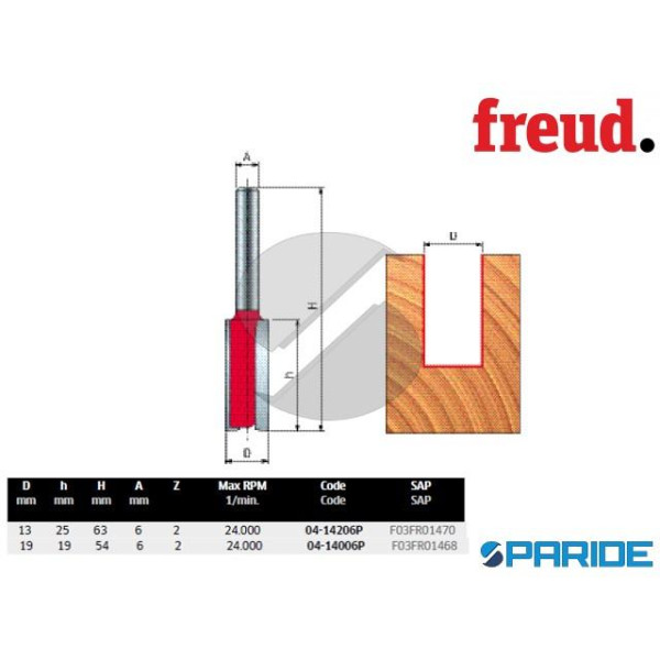 FRESA D 13 MM A TAGLIENTI DRITTI 04-14206P FREUD P...