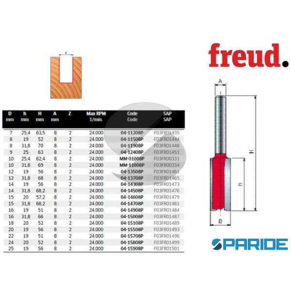 FRESA HM D 10 MM MM-11008P PER LEGNO FREUD