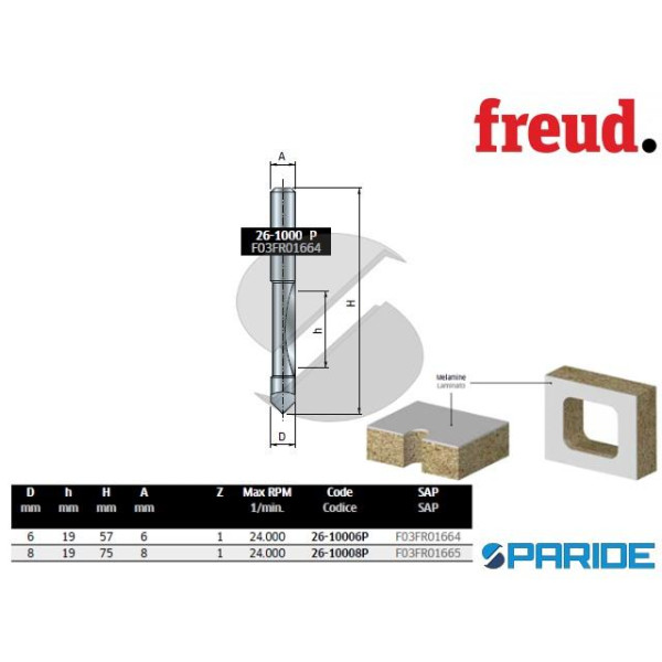 FRESA HM D 6 MM 26-10006P PER LEGNO FREUD