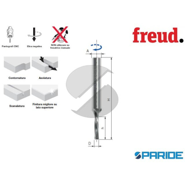 FRESA HW D 3 MM SCH2DFN110R FREUD PER FINITURA LEG...