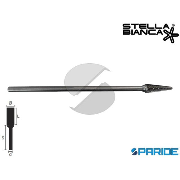 FRESA ROTATIVA D 10 MM GAMBO 6X150 MM TG 4 METALLO...