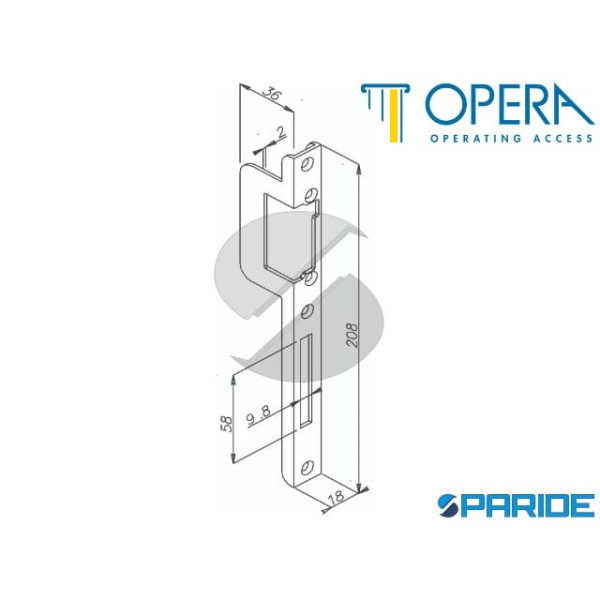 FRONTALE ANGOLARE LUNGO DX 03342 1 OPERA PER INCONTRI ELETTRICI SERIE OMNIA 16 E RADIAL