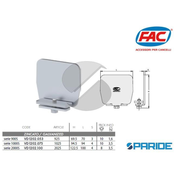 FRONTALINO 1025 PER CANCELLI AUTOPORTANTI FAC VD12...