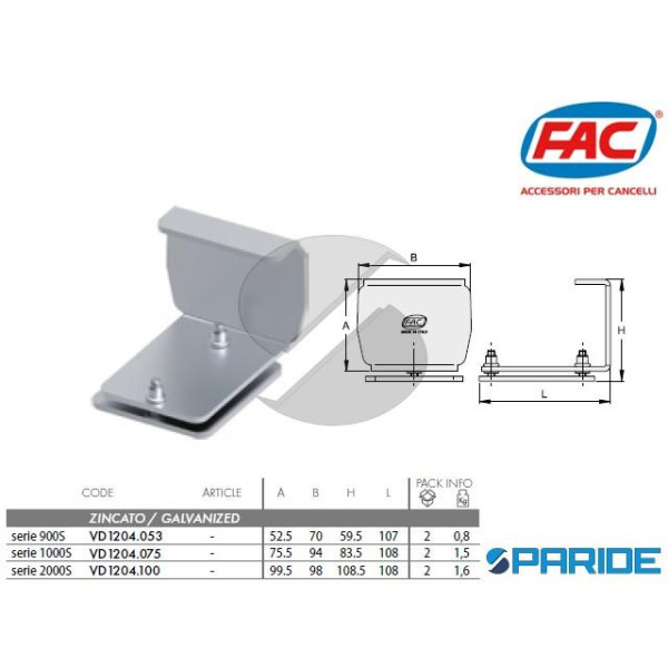 FRONTALINO AUTOPORTANTE BATTENTE ALZANTE 900 VD120...