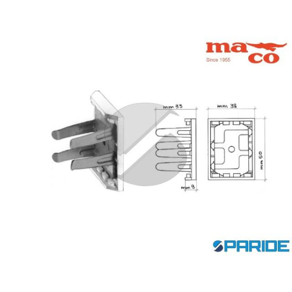 GANCIO CON BASETTA PER ZOCCOLI ZINCATO 0206 MACO