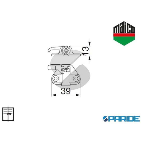 GRIFFA DI CHIUSURA RIDOTTA 56831 MAICO NERO OPACO