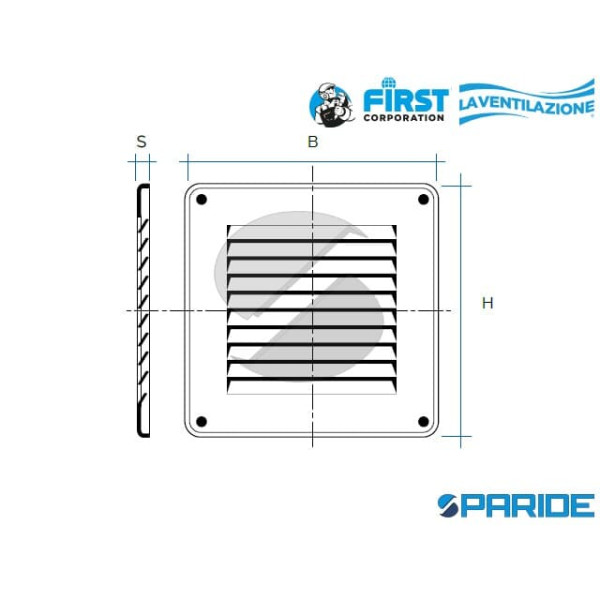 GRIGLIA DA SOVRAPPORRE 140X140 MM IN METALLO ALLUMINIO ARGENTO CON RETE