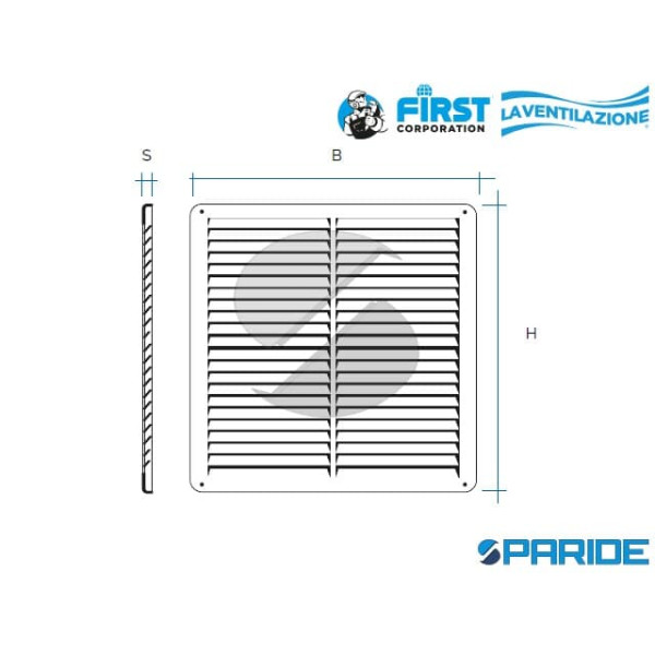GRIGLIA DA SOVRAPPORRE 240X240 MM IN METALLO BIANCA CON RETE