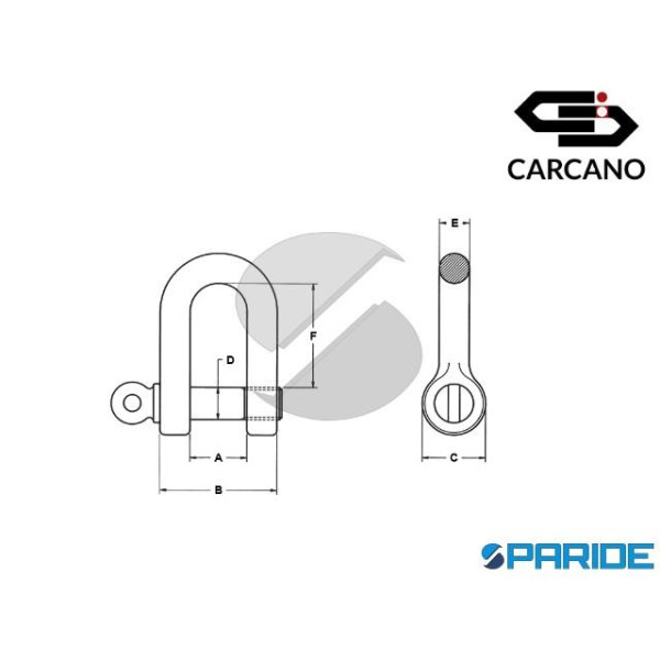 GRILLO DIRITTO INOX AISI 316 6 MM DI SOLLEVAMENTO
