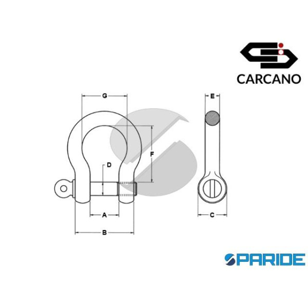 GRILLO OMEGA INOX AISI 316 14 MM DI SOLLEVAMENTO