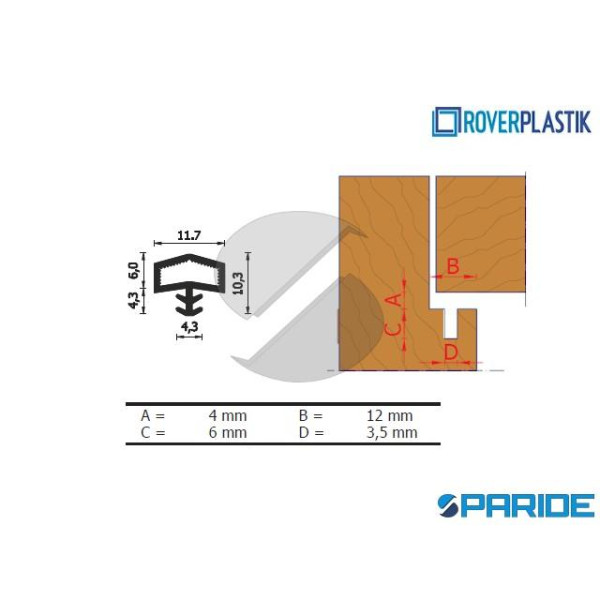 GUARNIZIONE A 169 AC MARRONE PER PORTE INTERNE IN ...