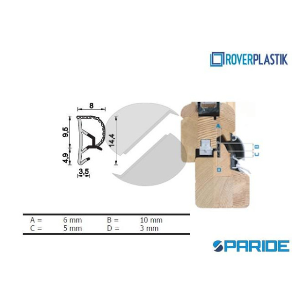 GUARNIZIONE A 252 ESP BEIGE PER SERRAMENTI IN LEGN...