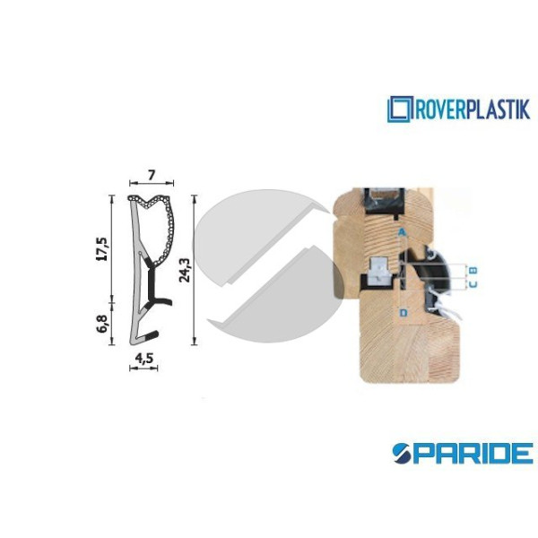 GUARNIZIONE A 256 ESP MARRONE PER SERRAMENTI IN LEGNO