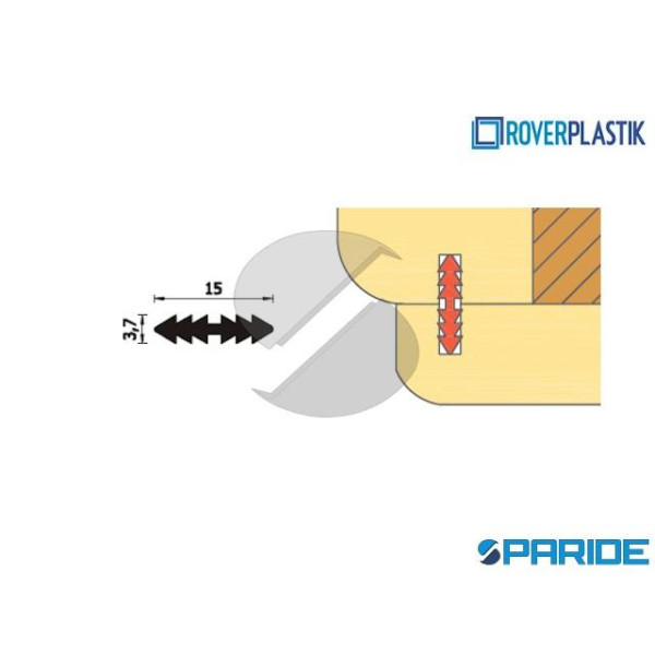 GUARNIZIONE A 393X220 NERA PER PORTE INTERNE IN LE...