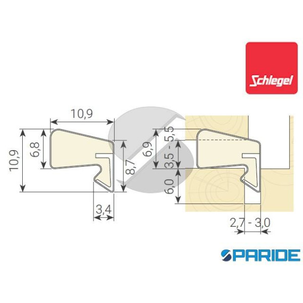 GUARNIZIONE QL 3011 GRIGIO RAL 7035 SCHLEGEL PER F...