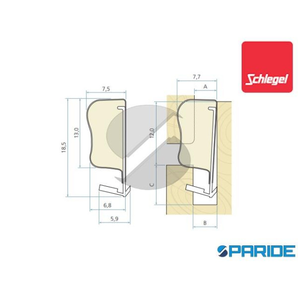 GUARNIZIONE QL 3053 BIANCO RAL 9003 SCHLEGEL PER F...