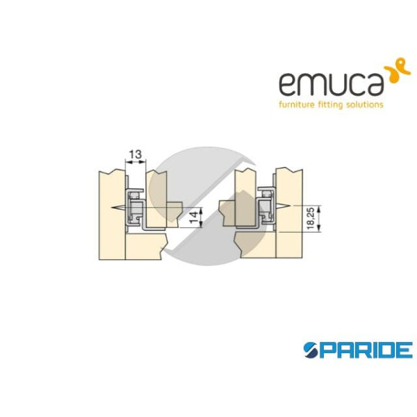 GUIDA PER CASSETTI 500 MM T30C 4389014 NERA EMUCA