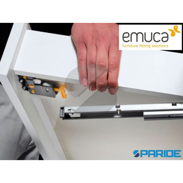 GUIDA PER CASSETTI SILVER L 550 MM A SCOMPARSA AD ESTRAZIONE TOTALE SOFT 3127605 EMUCA