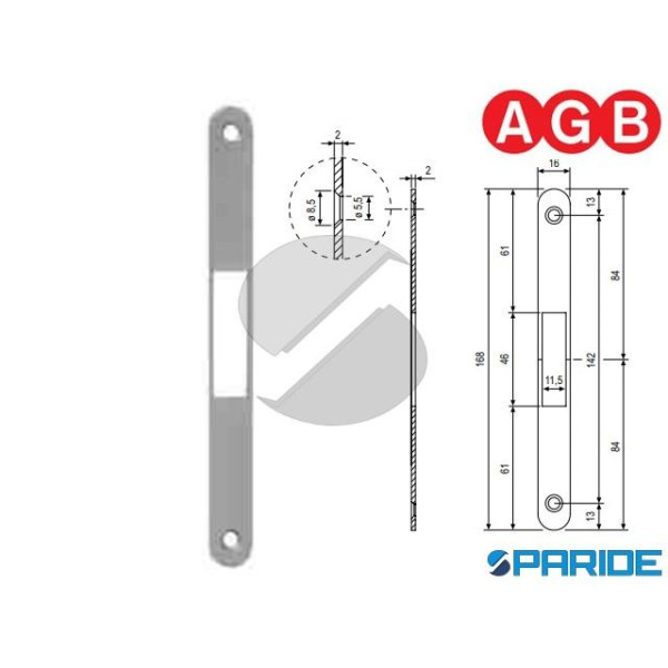 INCONTRO 16X168 CROMO NICHELATO B007001906 AGB BOR...