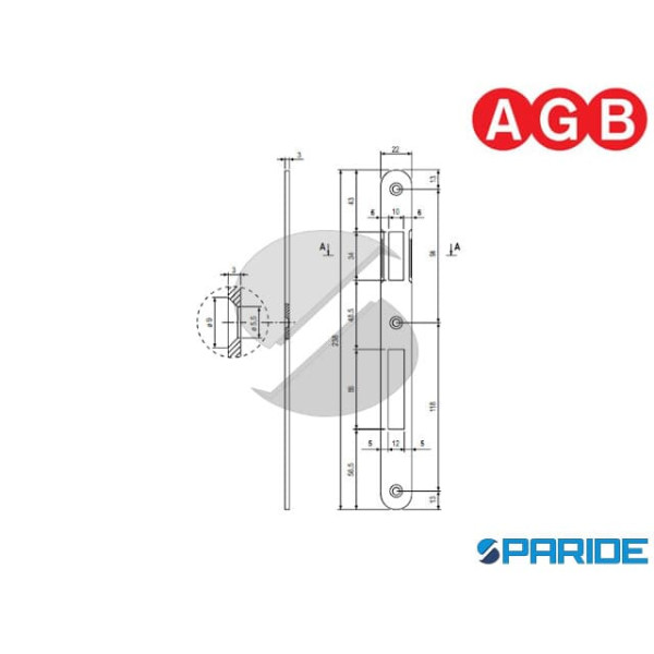 INCONTRO 22X238 BRONZATO VERNICIATO B005900122 AGB BORDO TONDO