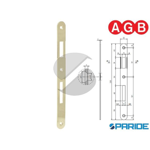 INCONTRO 22X238 OTTONE LUCIDO B005900103 AGB BORDO...