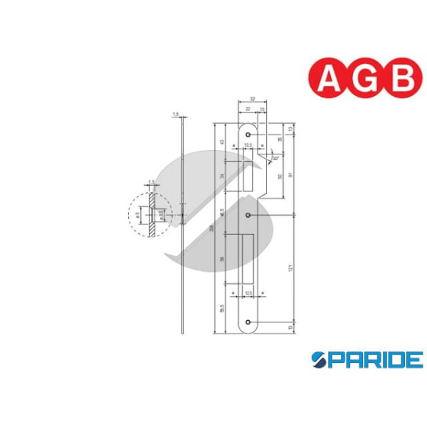 INCONTRO 22X238 OTTONE LUCIDO B005901503 AGB BORDO TONDO