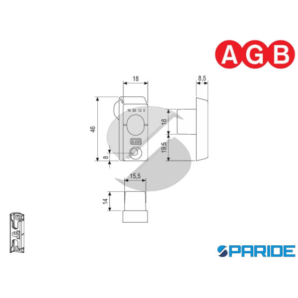 INCONTRO A POZZETTO 1 ANTA A11-12 W016950601 AGB SICURTOP