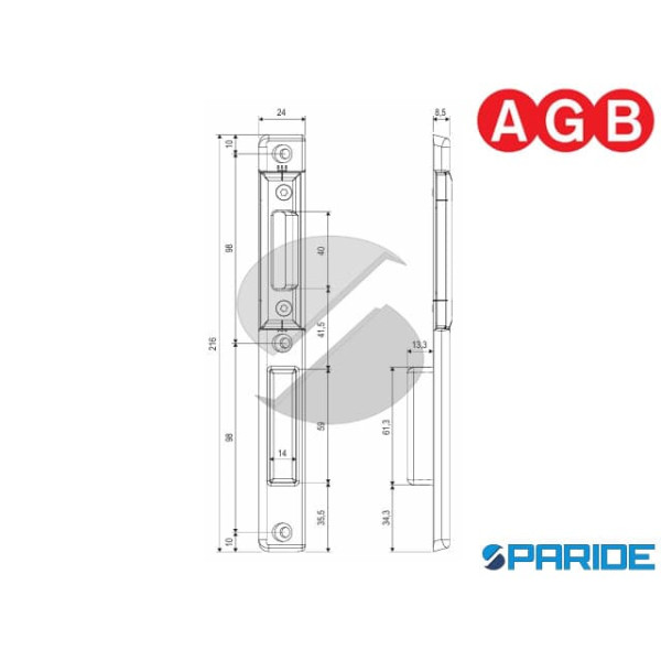 INCONTRO REGISTRABILE A12 SX F852CR0915 SCROCCO+CATENACCIO SICURTOP AGB ARTECH
