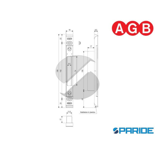 INCONTRO REGOLABILE S18 PER POSEIDON ARIA 12 W996100513 AGB