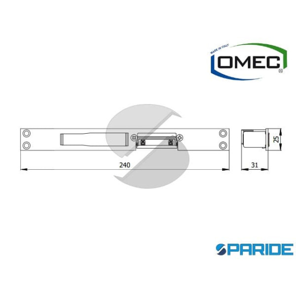 INCONTRO REVERSIBILE INOX 02526XEL60 OMEC PER SERRATURA ELETTRICA