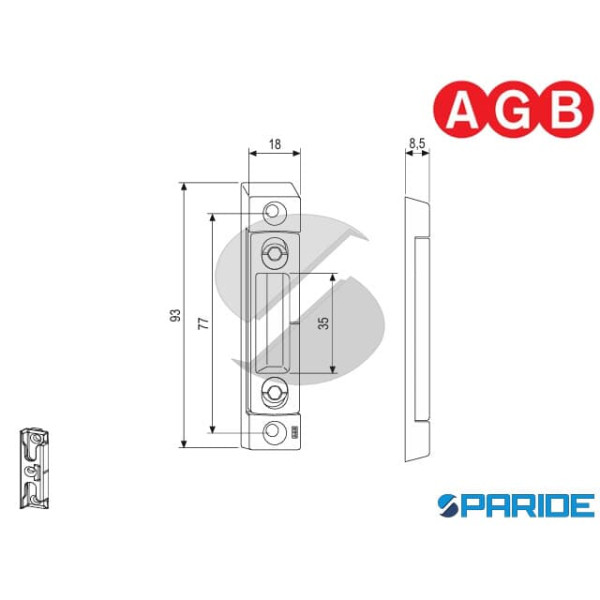 INCONTRO SCROCCO REGOLABILE A 12 W016950501 AGB