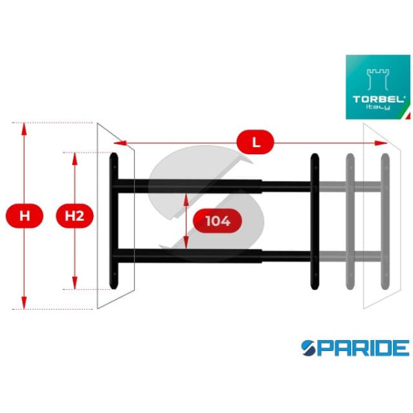 INFERRIATA ESTENSIBILE 2 BARRE L48-90 RAL 9005