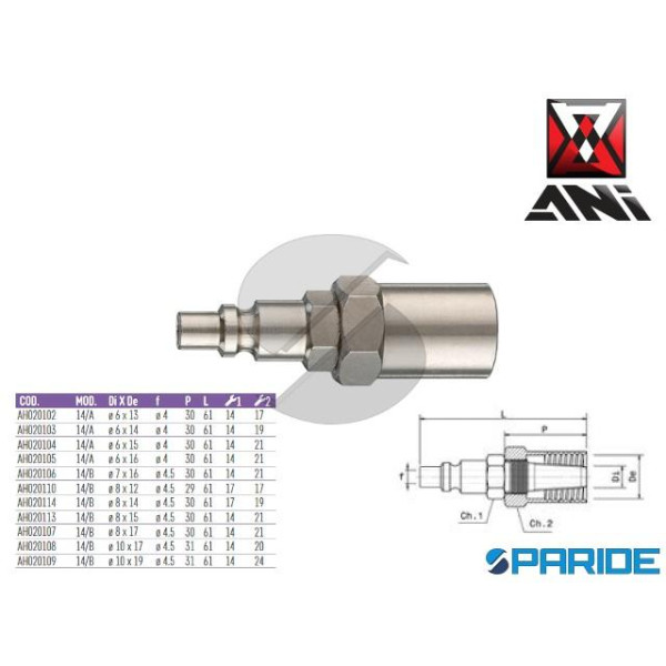 INNESTO RAPIDO D 6X14 MM 14\A AH020103 PROFILO ITA...