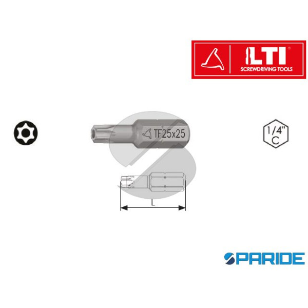 INSERTO CON FORO 1\4 C TXH10 L 25 MM LTI