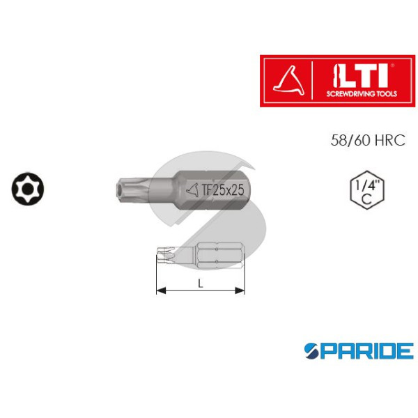 INSERTO CON FORO 1\4 C TXH15 L 25 MM LTI