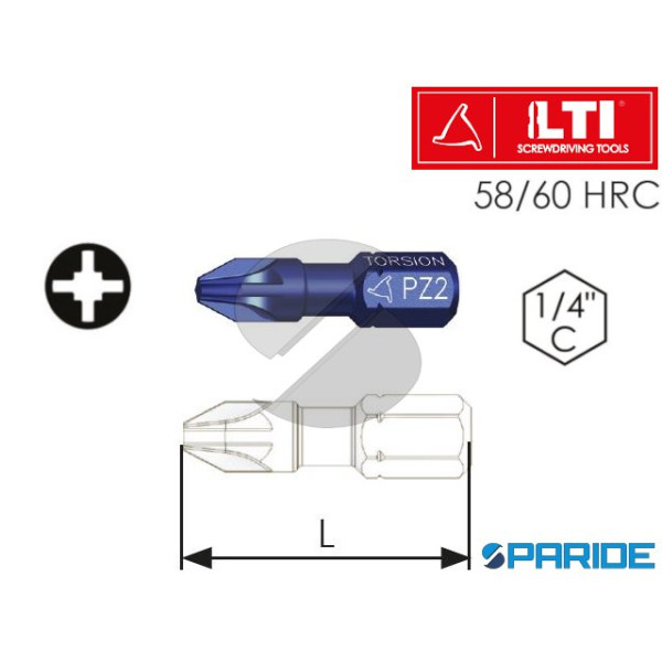 INSERTO CROCE 1\4 C TORSION PZ1 L 25 MM LTI