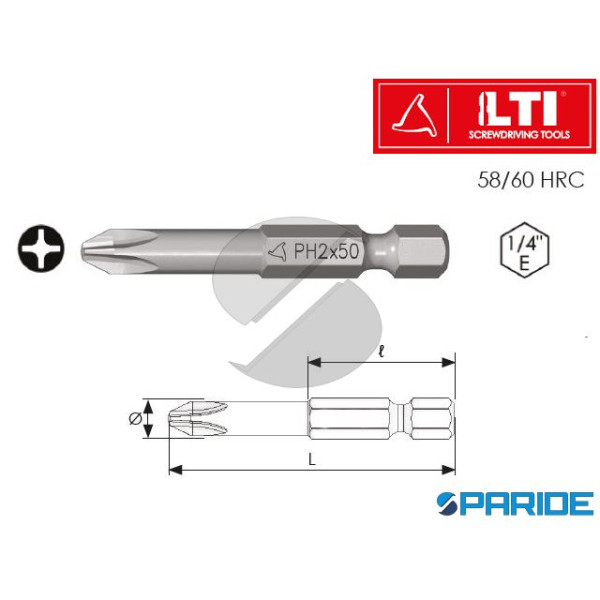 INSERTO CROCE 1\4 E STANDARD PH0 L 100 MM LTI