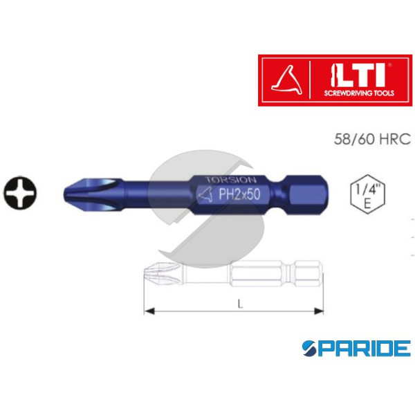 INSERTO CROCE 1\4 E TORSION PH2 L 50 MM LTI