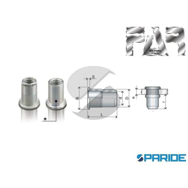 INSERTO FILETTATO ACCIAIO M10 FTT\L D 12,9 MM FAR ...