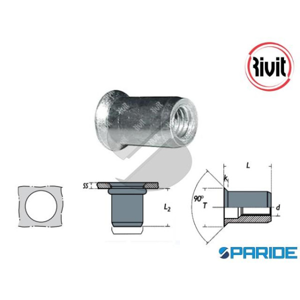 INSERTO FILETTATO ACCIAIO M10 SS1,5-4,0 FSC ZINCAT...