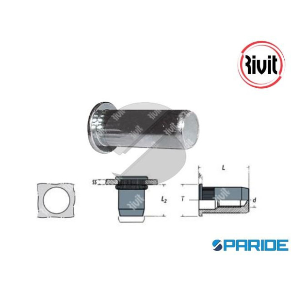 INSERTO FILETTATO ACCIAIO M5 SFTC-Z TT CIECO ACCIA...