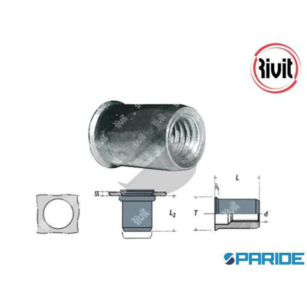 INSERTO FILETTATO FRC M10 CILINDRO TESTA RIDOTTA R...