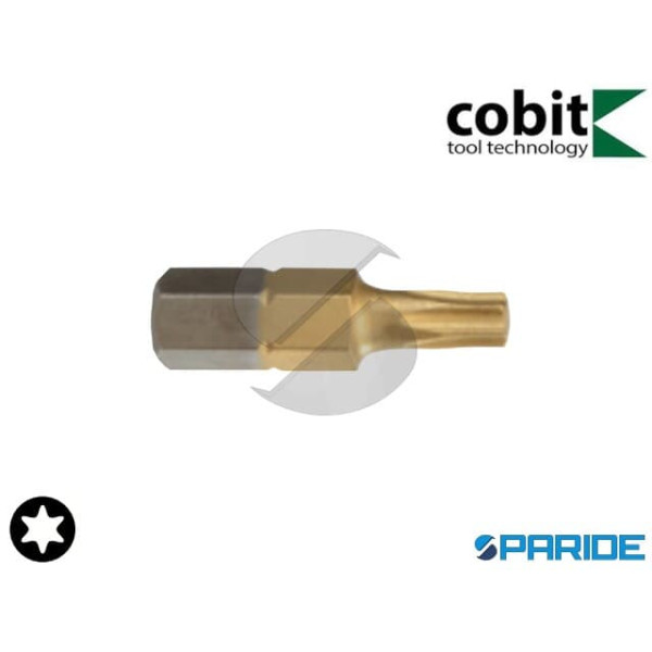 INSERTO TORX 1\4 TX10 L 25 MM C 6,3 TIN PVD COBIT