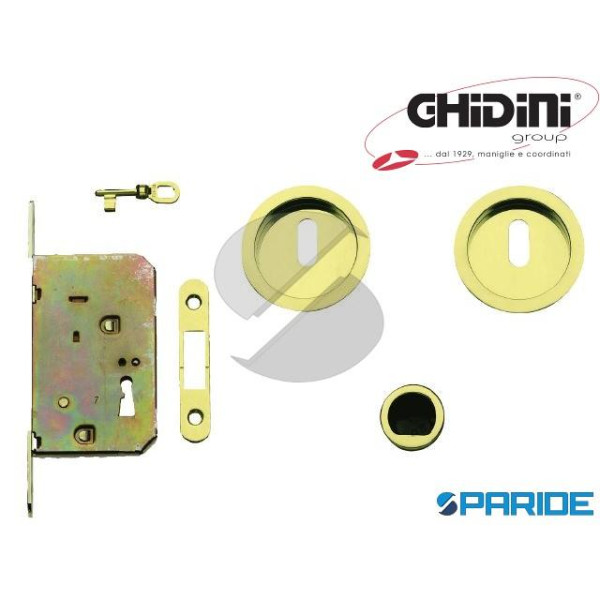 KIT 4B PER PORTE SCORREVOLI OTTONE LUCIDO CON SERR...