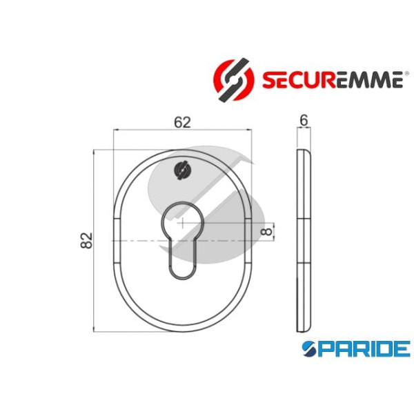 KIT PIASTRINA FORO CILINDRO 4302KOL OTTONE LUCIDO SECUREMME